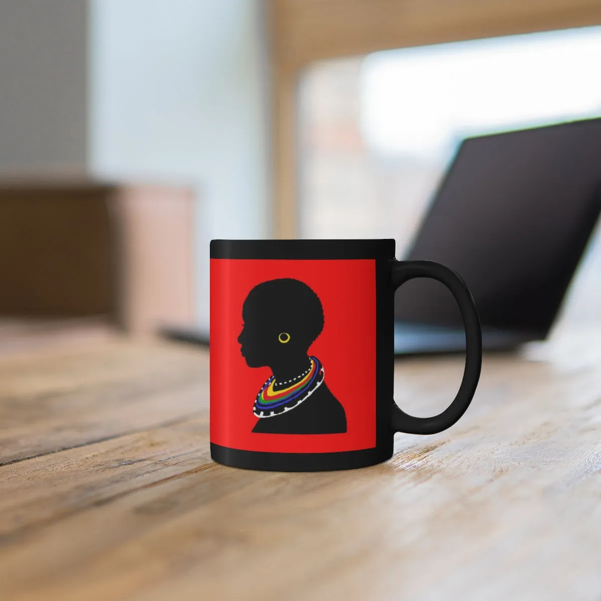 The Tribal Mug in Red 11oz Black