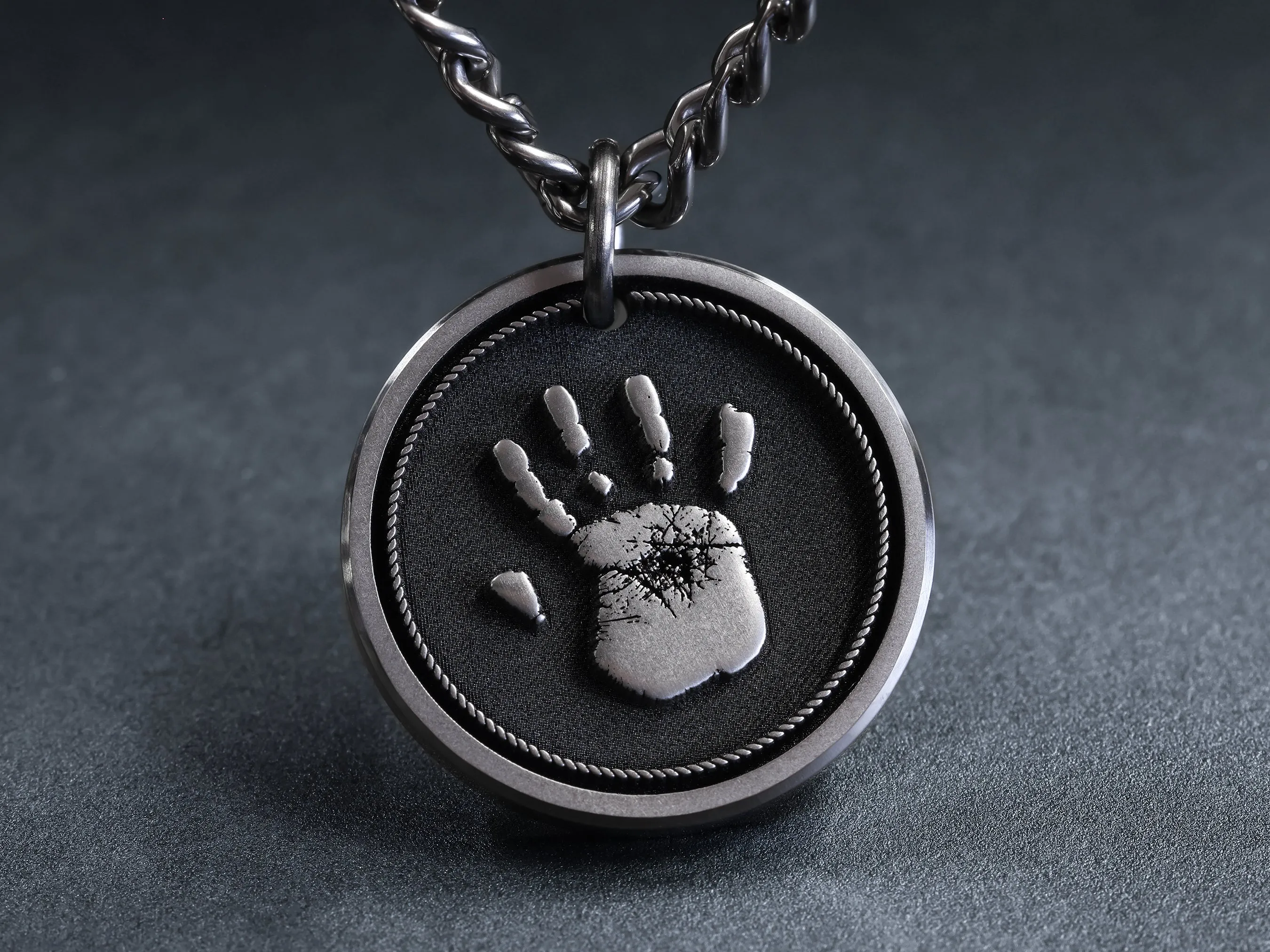 TITANIUM - Real 3D Handprint Necklace