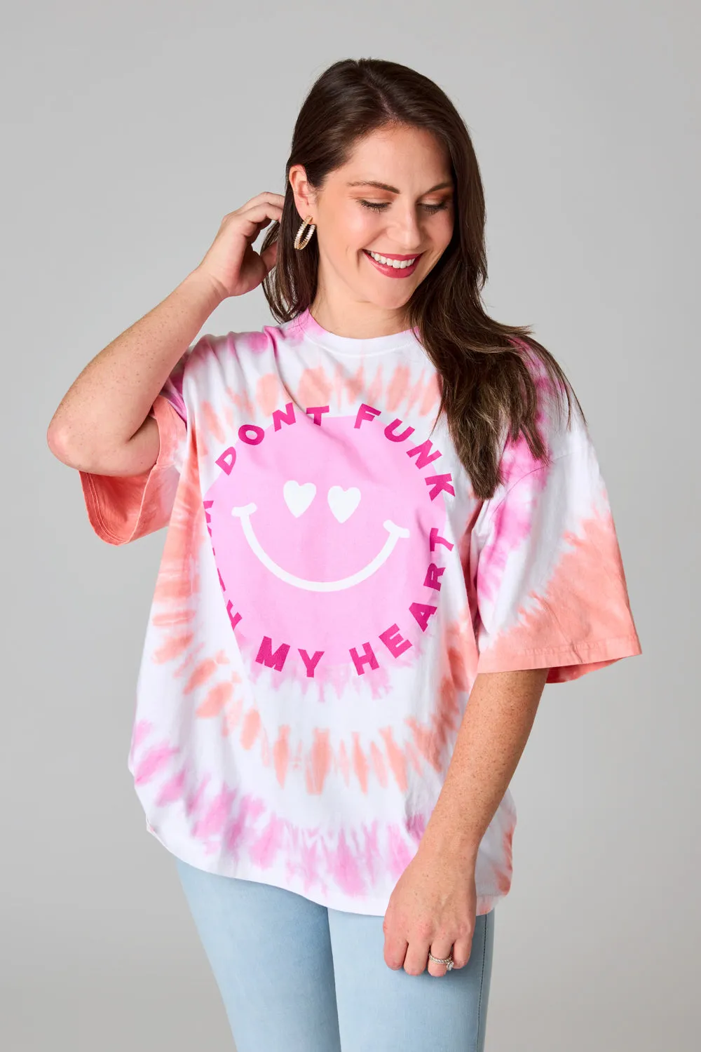 Tweety Oversized Tie-Dye Tee - Don't Funk With My Heart