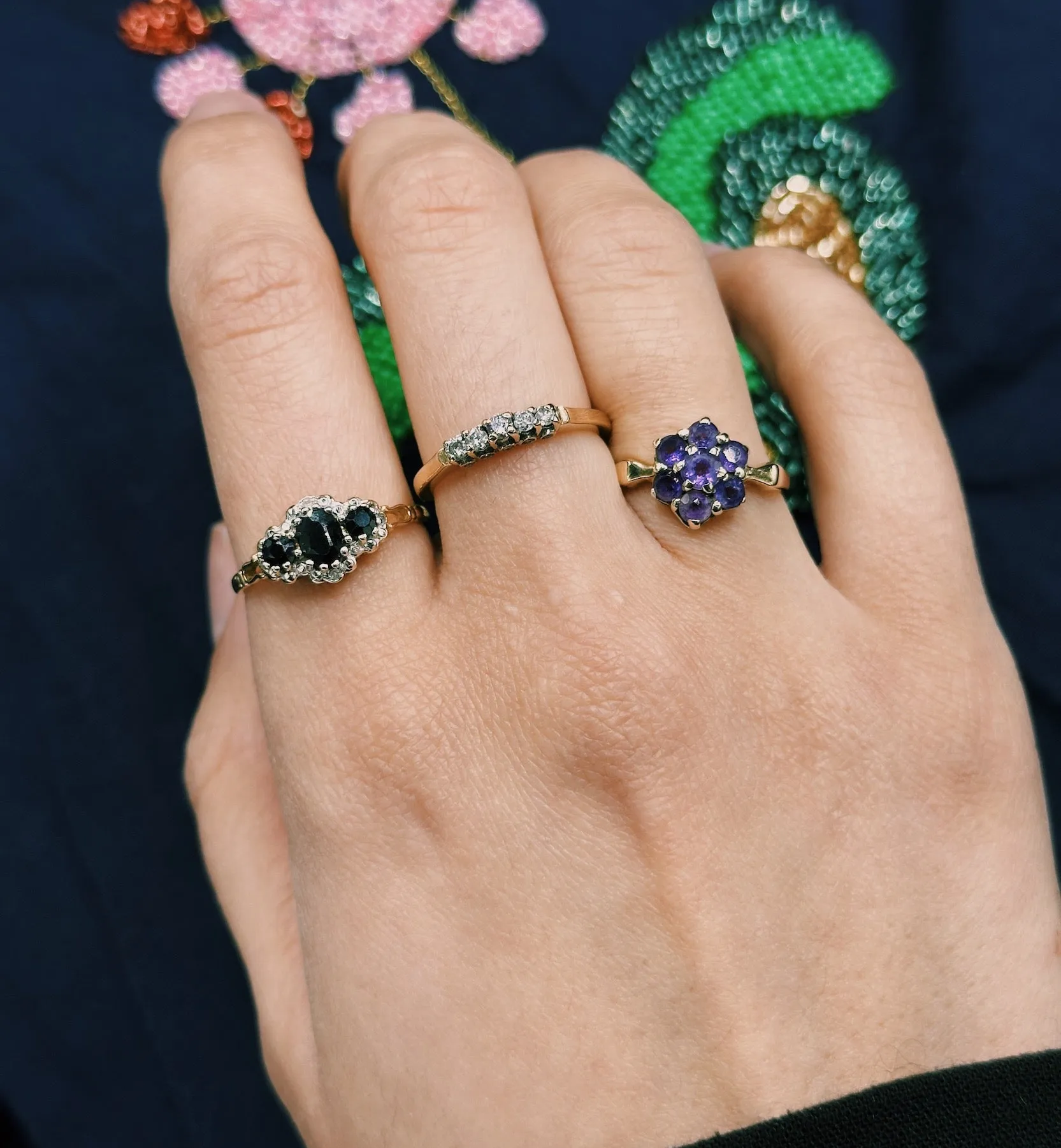 Vintage Amethyst Efflorescence Ring