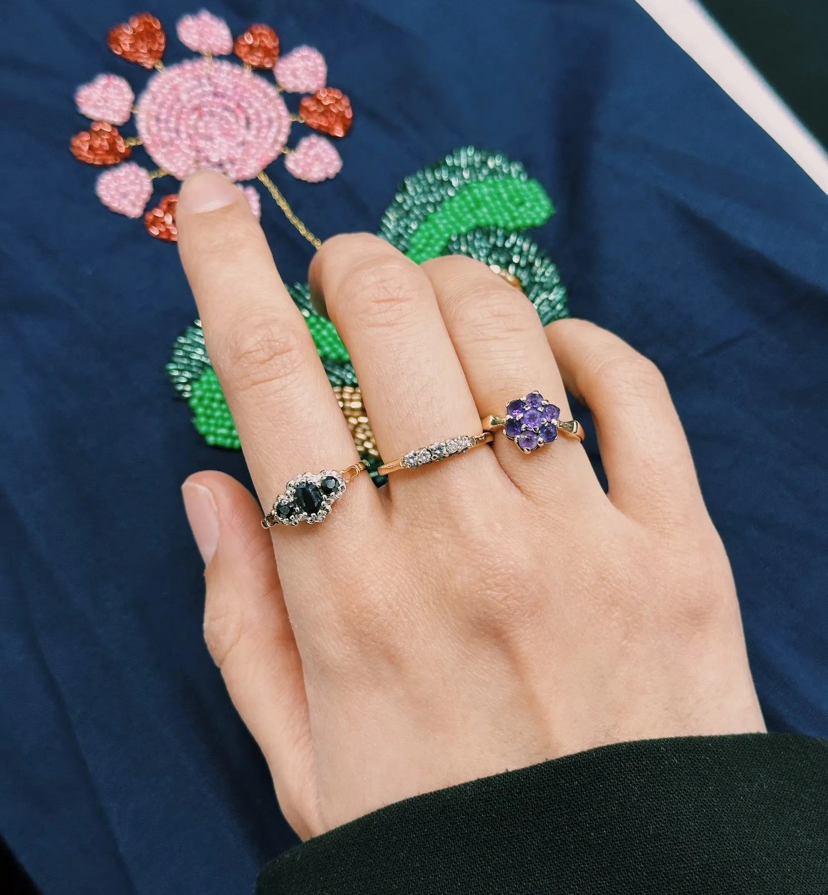 Vintage Amethyst Efflorescence Ring