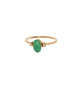 Vintage Emerald and Diamond Dew Ring