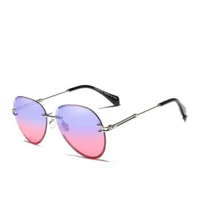 Vintage Rimless Gradient Lens Women's Polarized Sunglasses