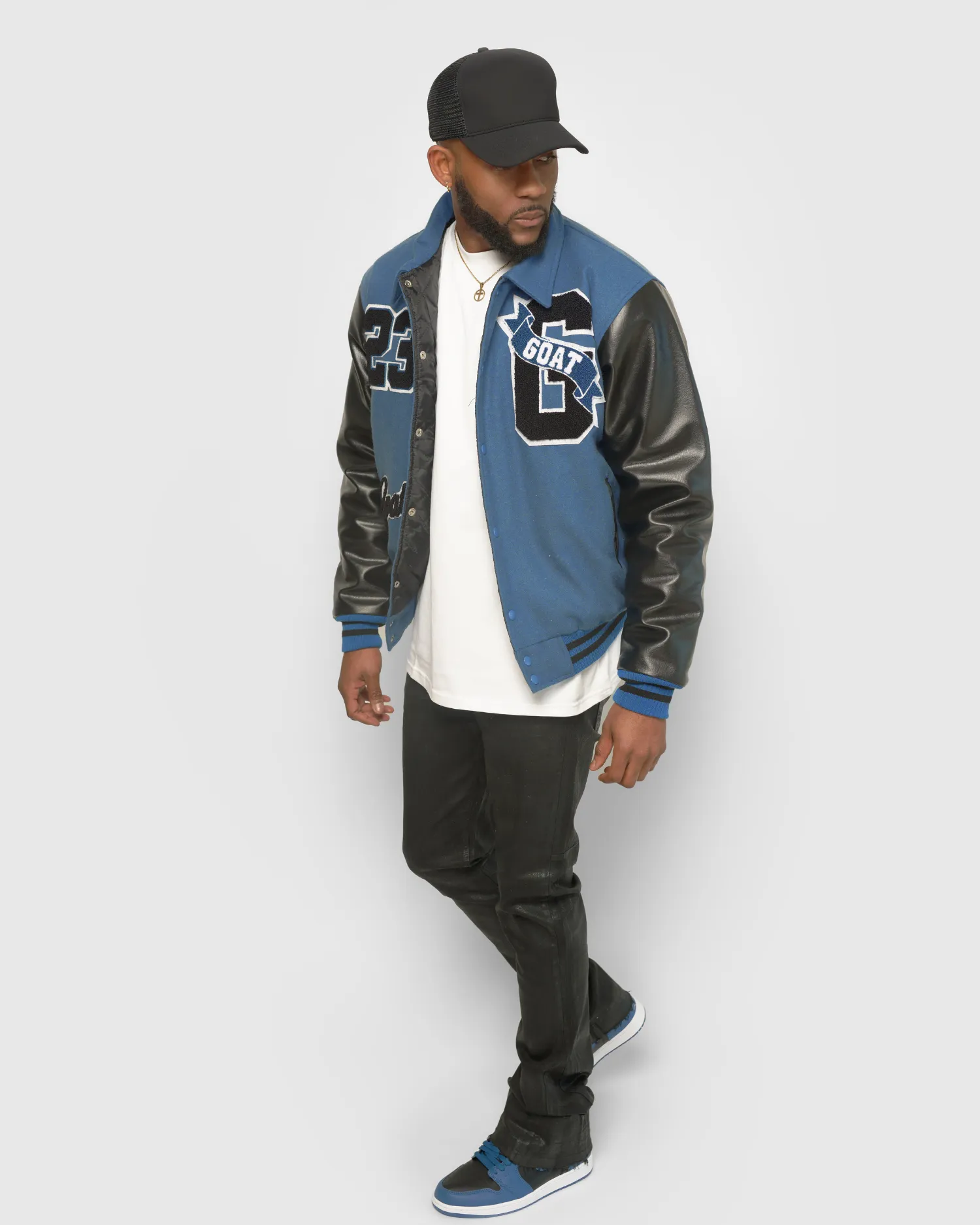 Vintage Varsity Jacket (Marina Blue)