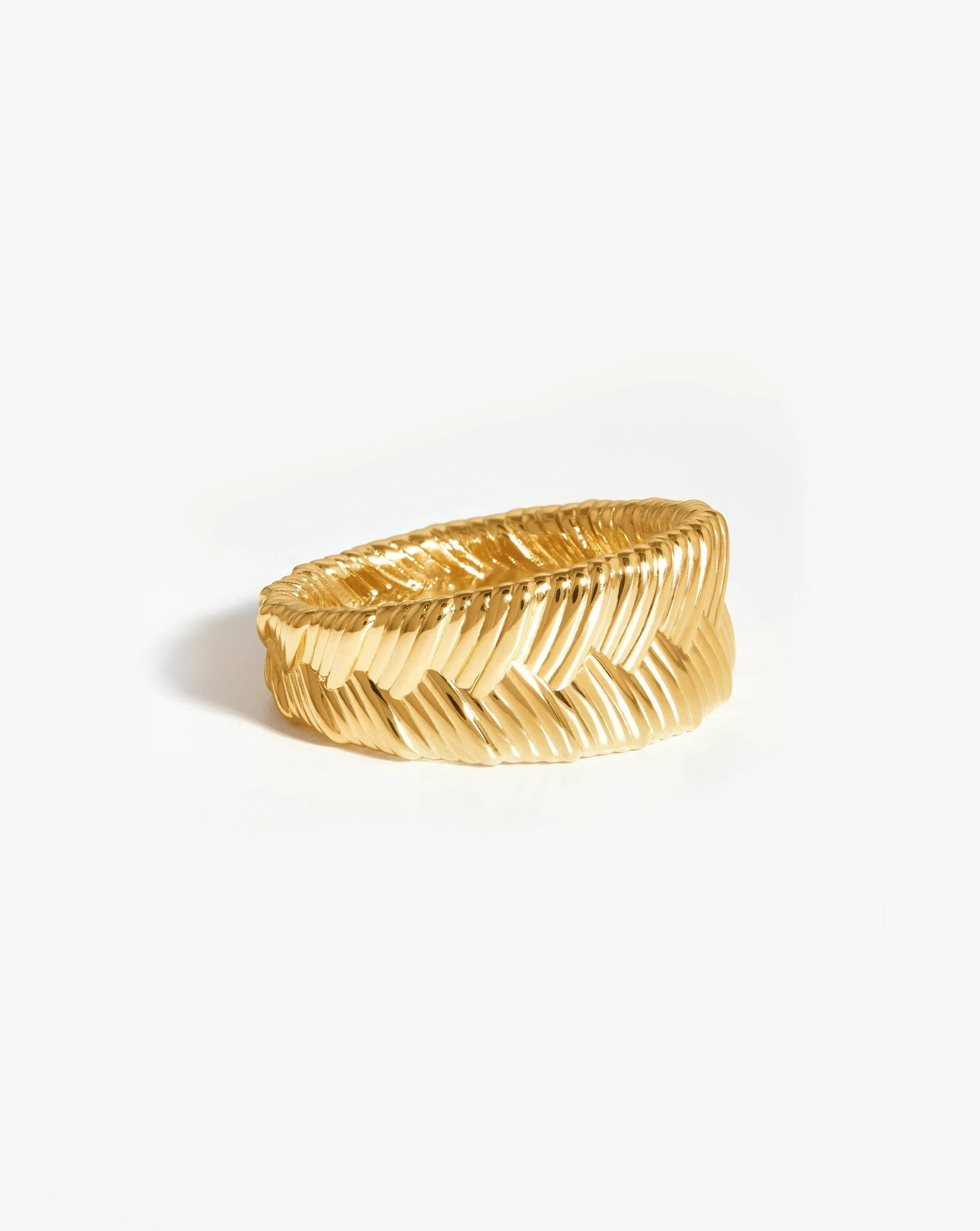 Wide Braid Ring | 18ct Gold Plated