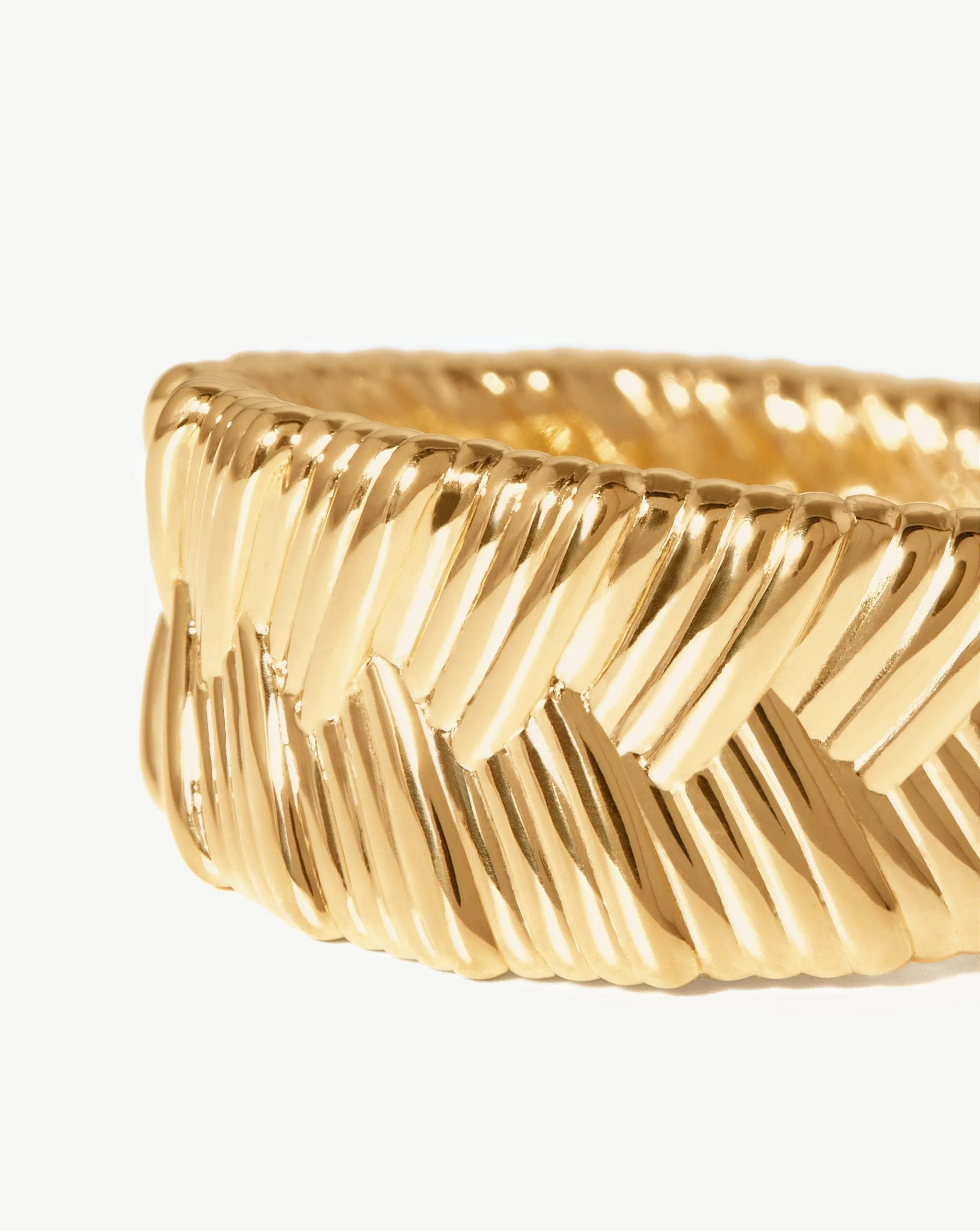 Wide Braid Ring | 18ct Gold Plated