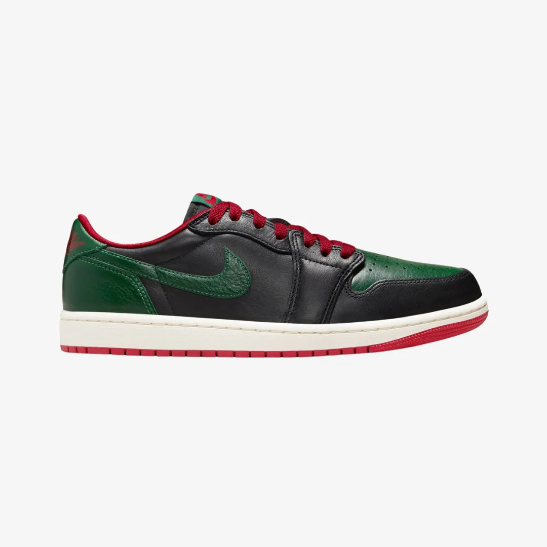 womens jordan 1 low og (black/gorge green)