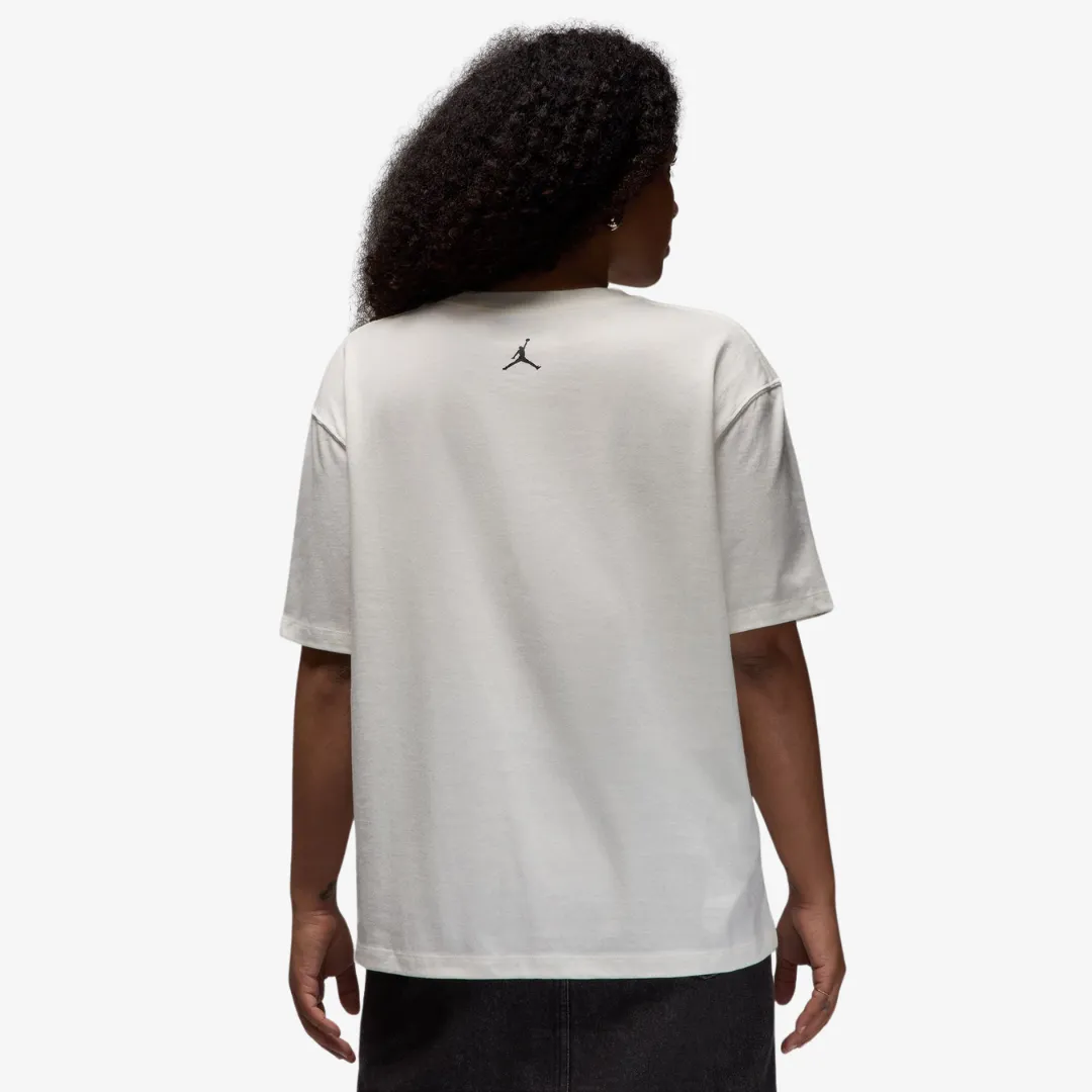 womens jordan girlfriend s/s tee (sail/black)