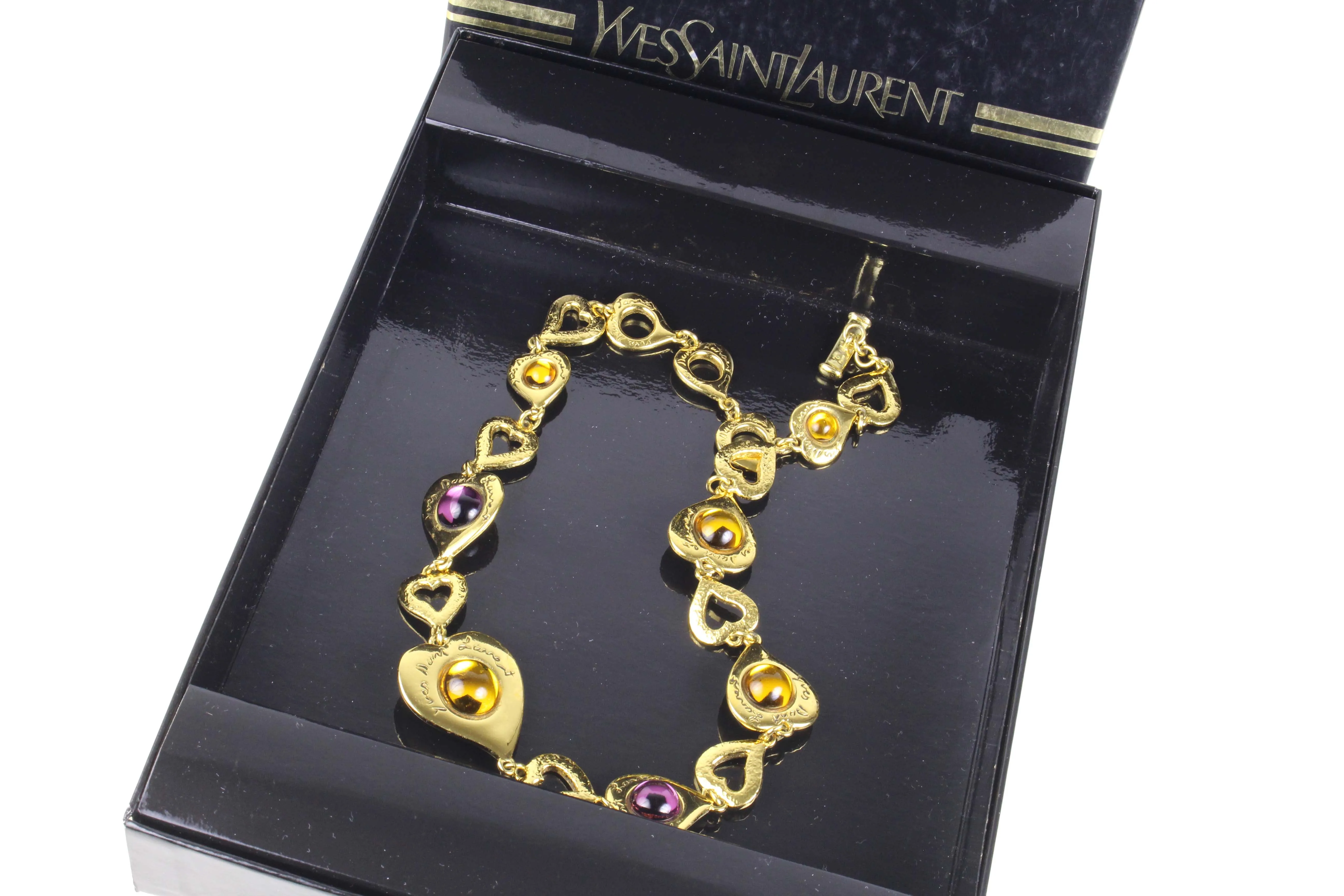 YVES SAINT LAURENT Hearts Cabochons Necklace