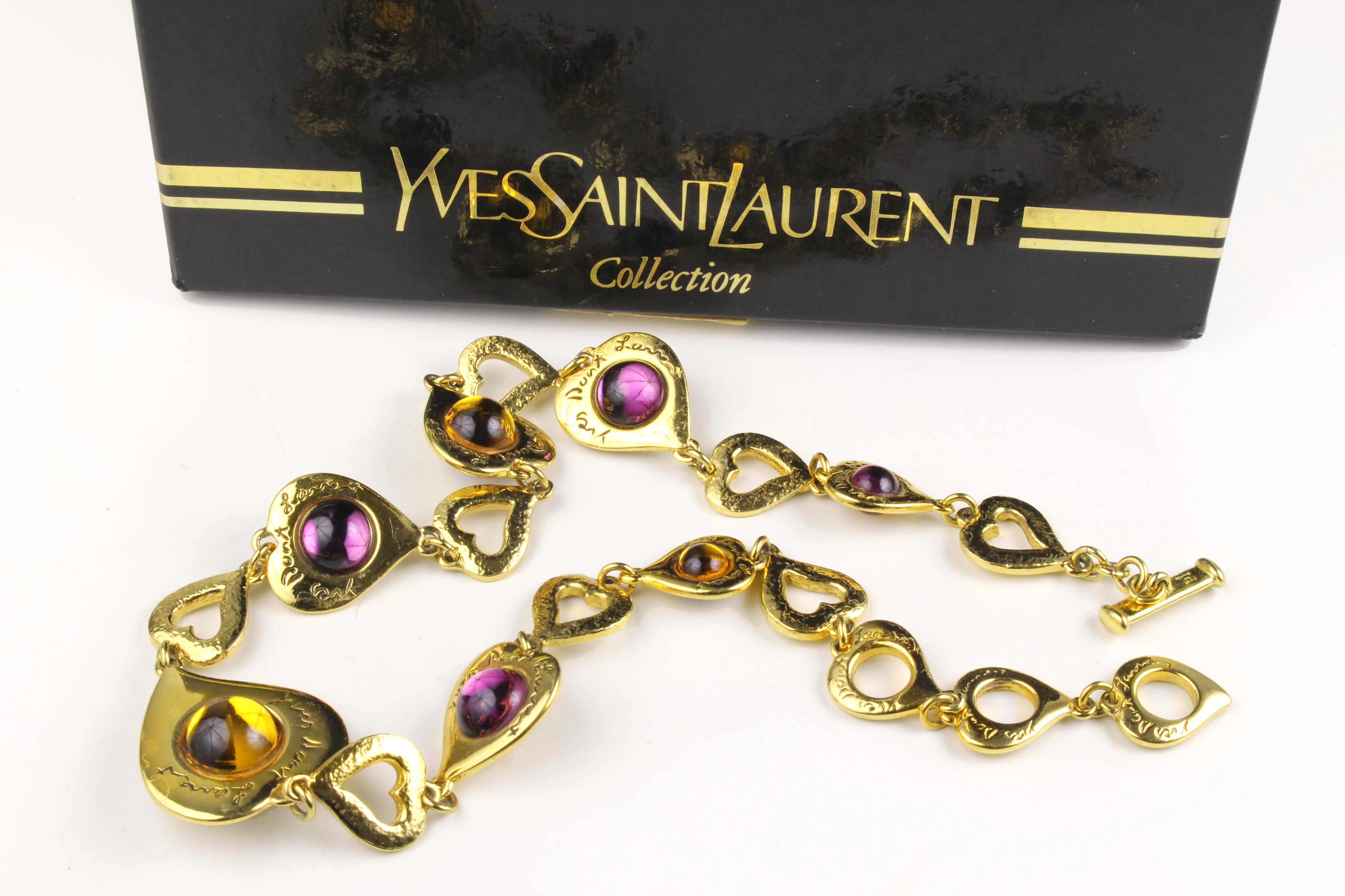 YVES SAINT LAURENT Hearts Cabochons Necklace